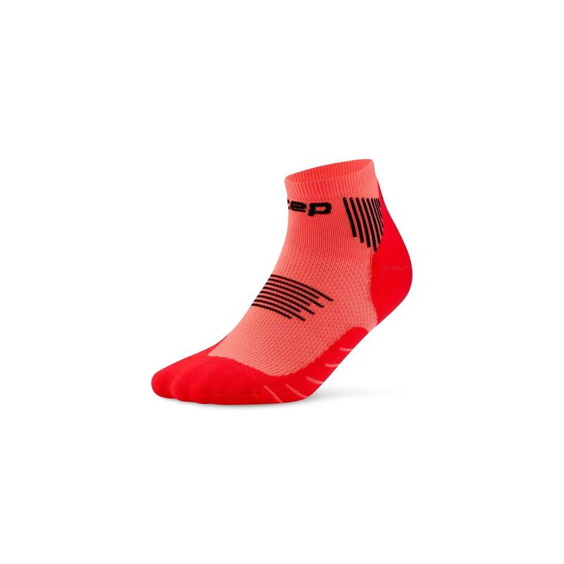 Șosete compresie alergare CEP Run 5.0 Low Cut - coral neon | recuperare îmbunăt…