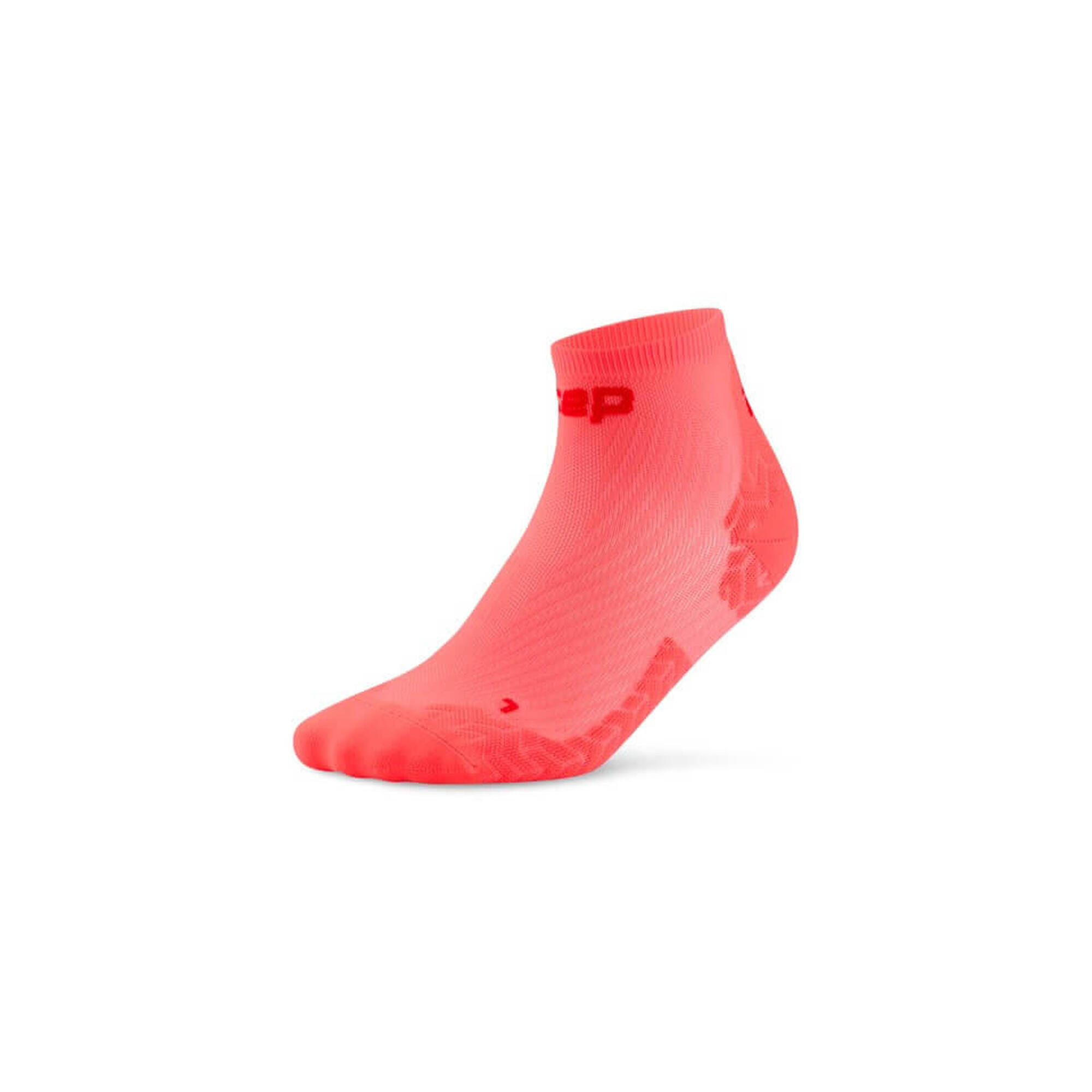 Șosete compresie CEP Run Ultralight 4.0 Low Cut - coral neon/roșu - femei
