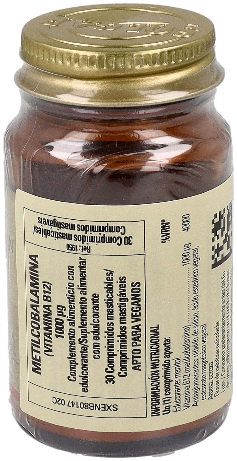 Metilcobalamina Vitamina B12 1000mcg 30 comprimidos masticables 2/3