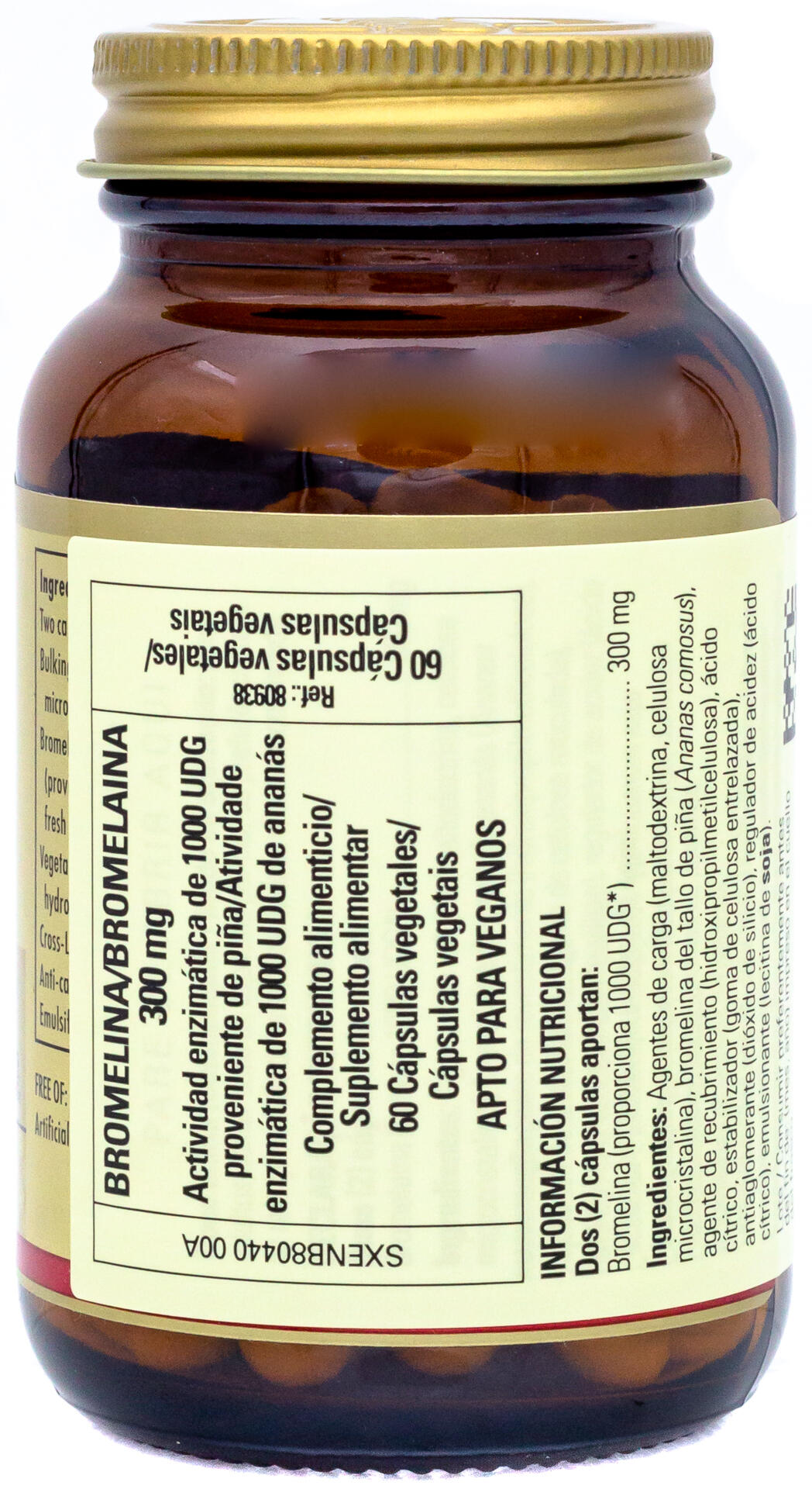 Bromelina 300 mg 60 Cápsulas 2/3