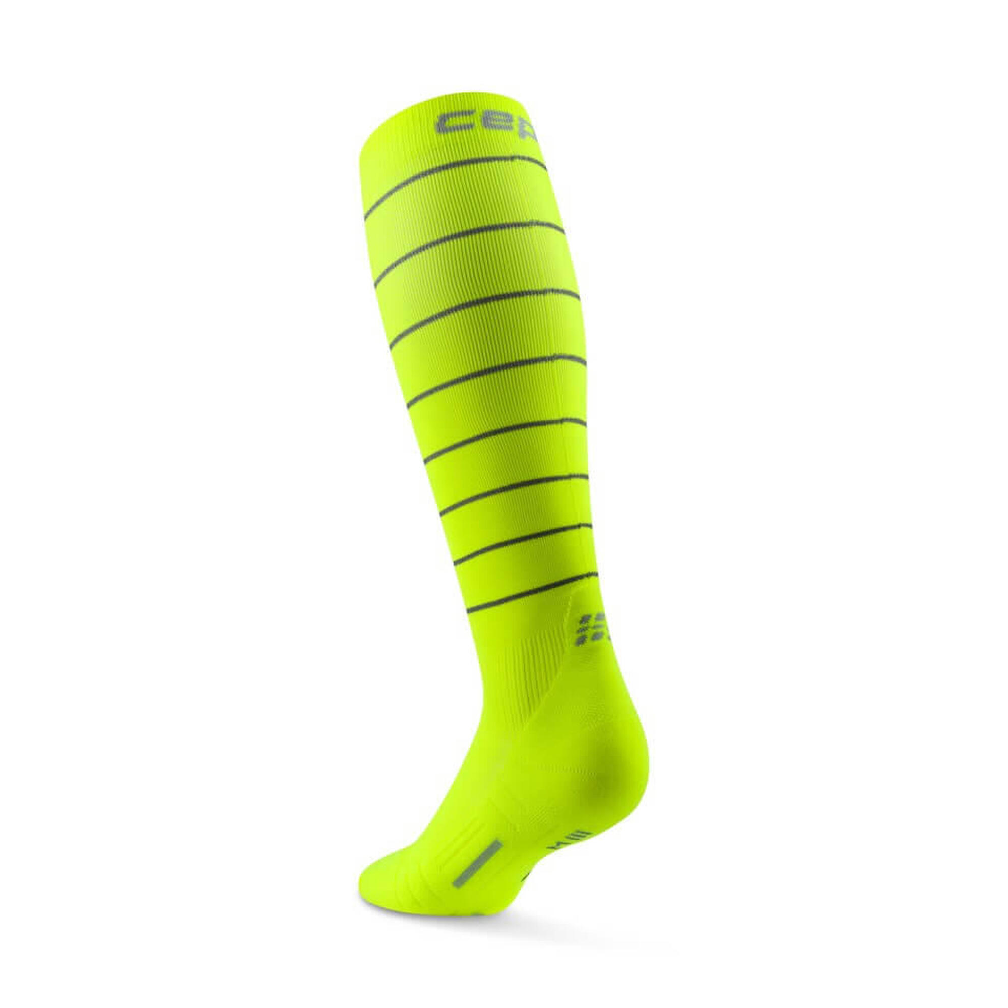 Șosete compresie alergare CEP Pro Run Reflective 2.0 - galben neon | vizibilita…