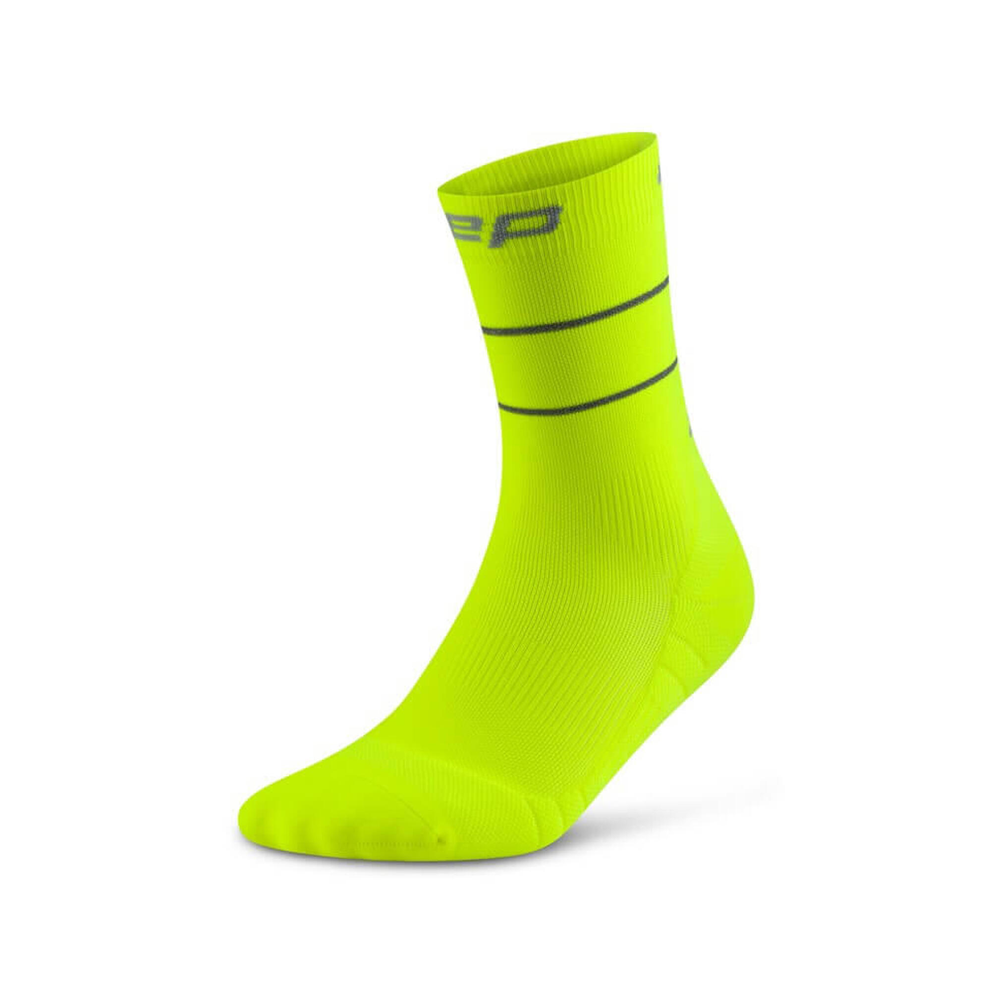 Șosete compresie mid cut CEP Pro Run Reflective 2.0 - galben neon | pentru aler…