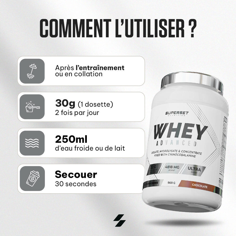Whey Protéine | 100% Whey Proteine Advanced (900g) | Fraise Yogourt 3/7