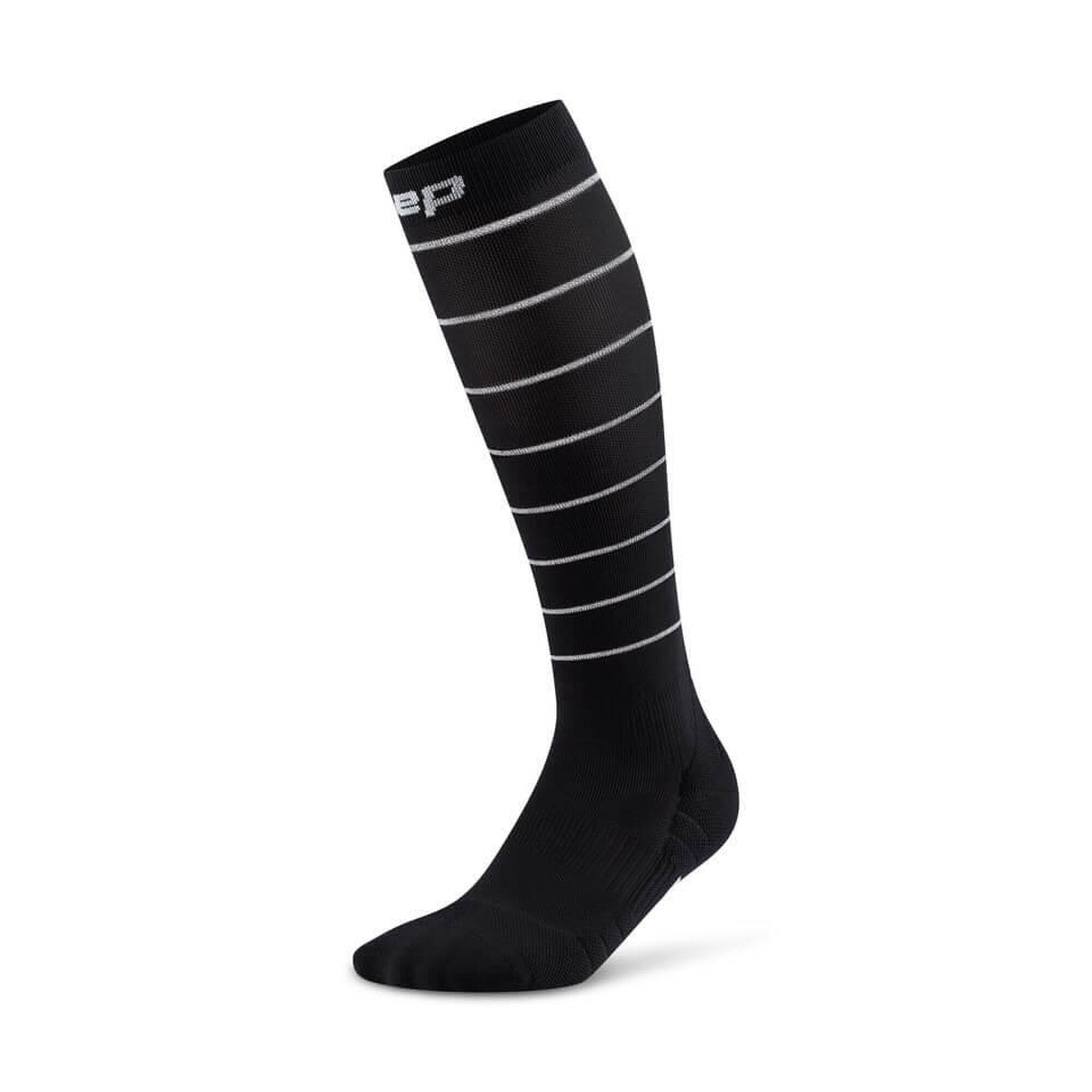Șosete compresie înalte CEP Pro Run Reflective 2.0 femei - negru | vizibilitate…