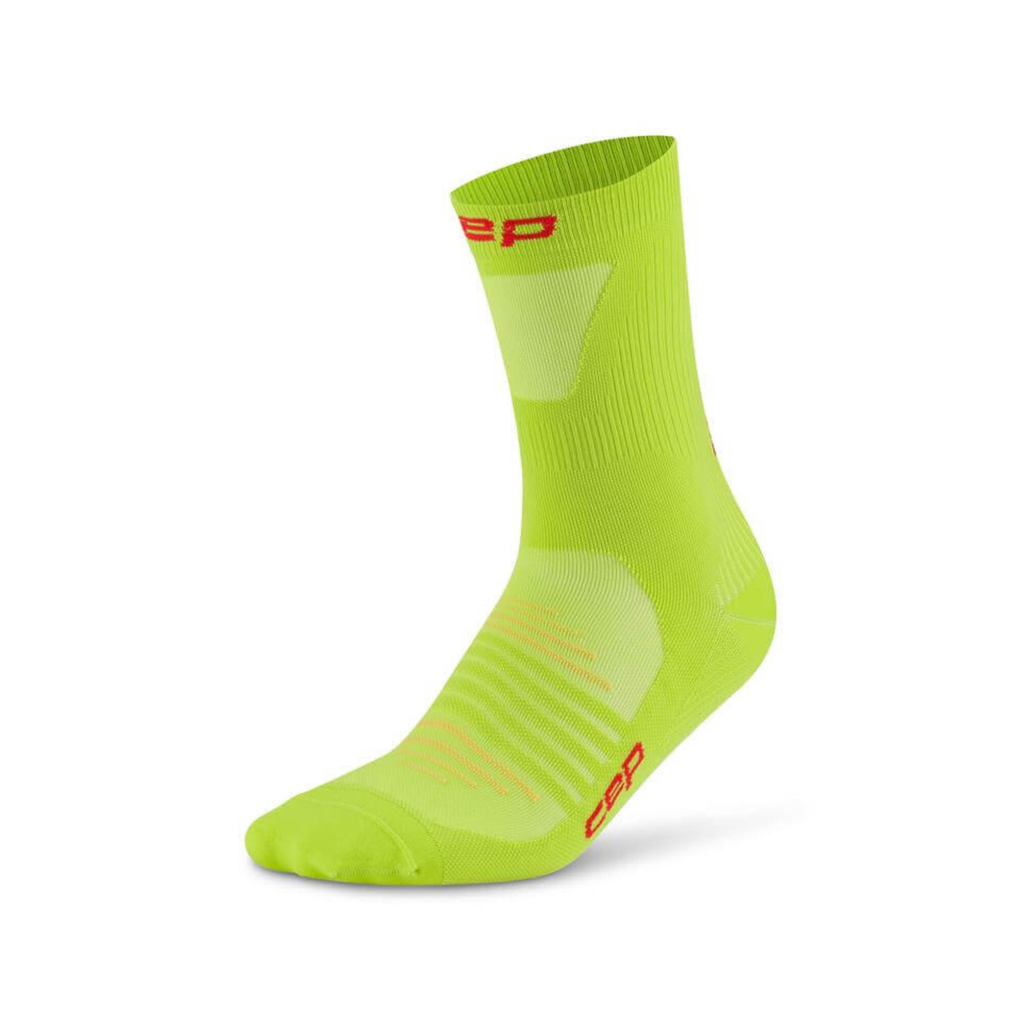 Șosete compresie CEP Pro Run Ultralight Mid Cut - lime | alergare performanță