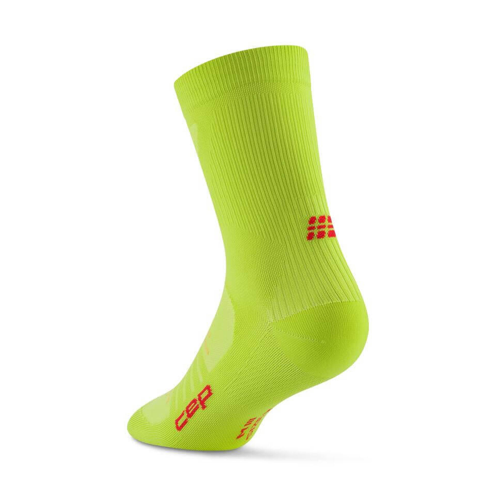 Șosete compresie CEP Pro Run Ultralight Mid Cut - lime | alergare performanță
