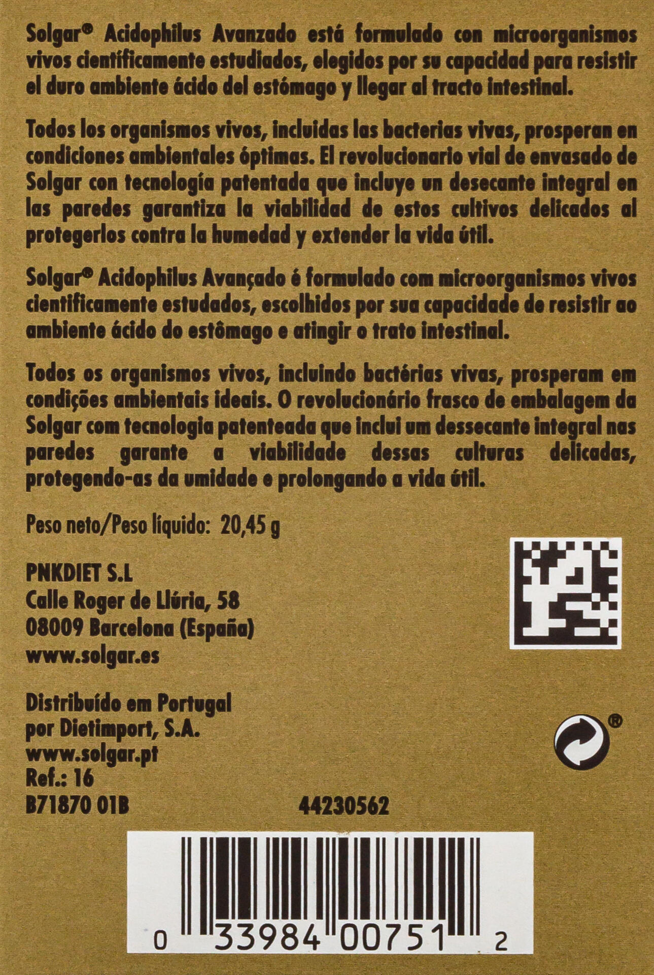 Advanced Acidophilus 50 Cápsulas 3/3
