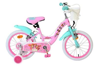 Paw patrol meisjesfiets 16 inch - roze - twee handremmen