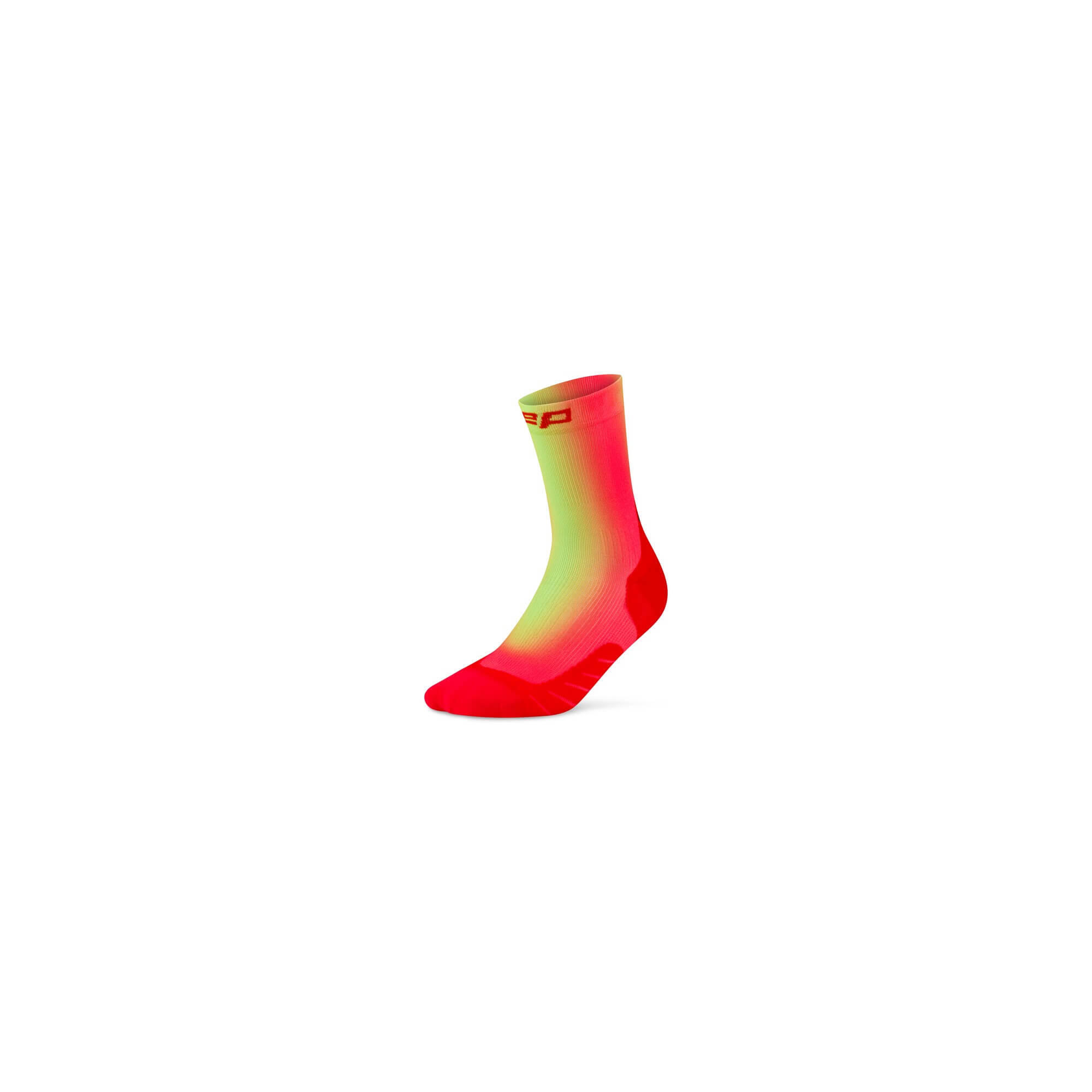 Șosete compresie CEP Run Gradient Mid Cut 5.0 - roșu/lime | alergare