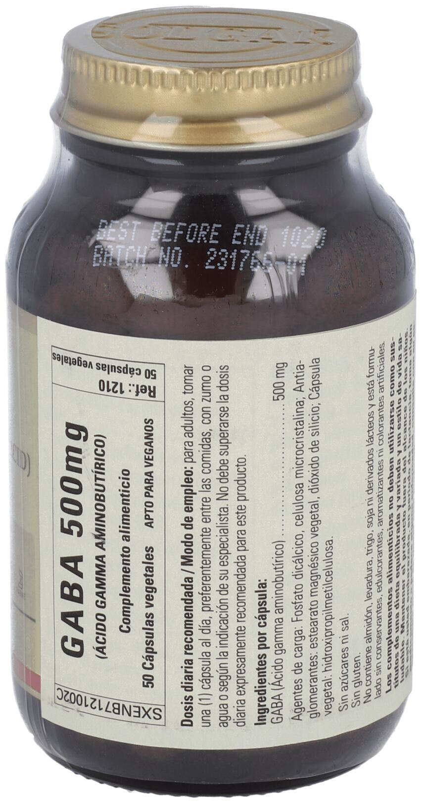 Gaba 500 mg Cápsulas Vegetales 2/3