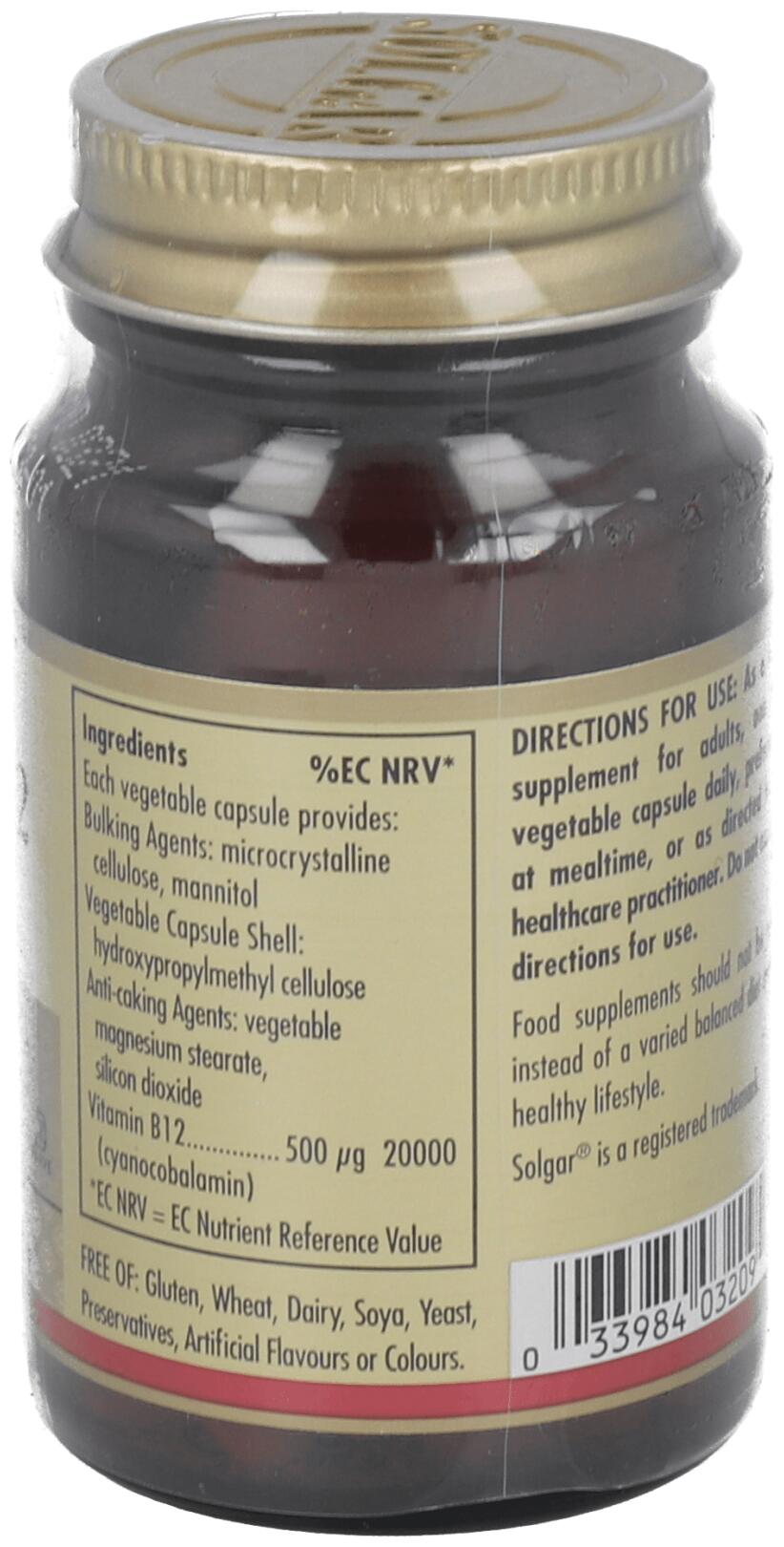 Vitamina B12 500 μg (Cianocobalamina) 50 Cápsulas 2/3