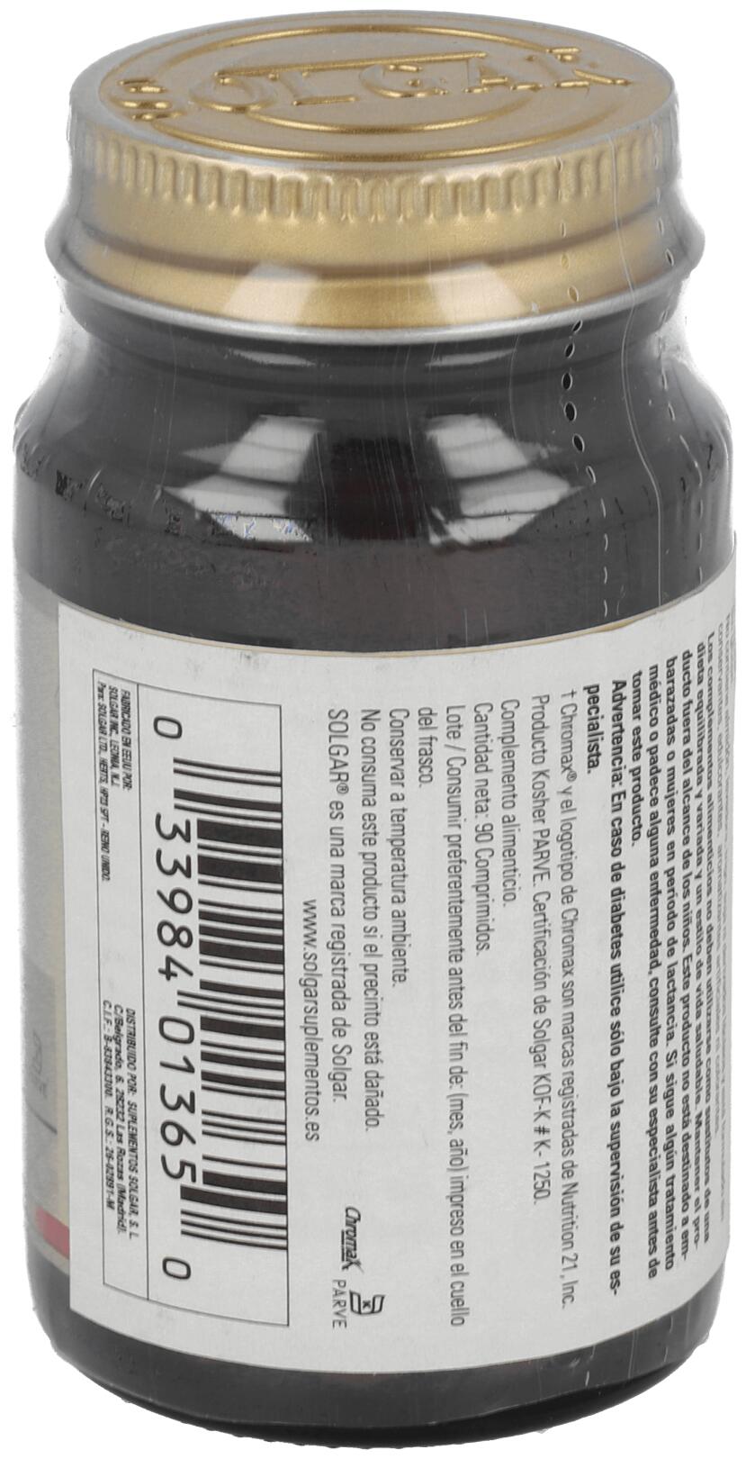 Gtf Cromo Picolinato sin Levadura 100 mcg 90 Comp 2/3
