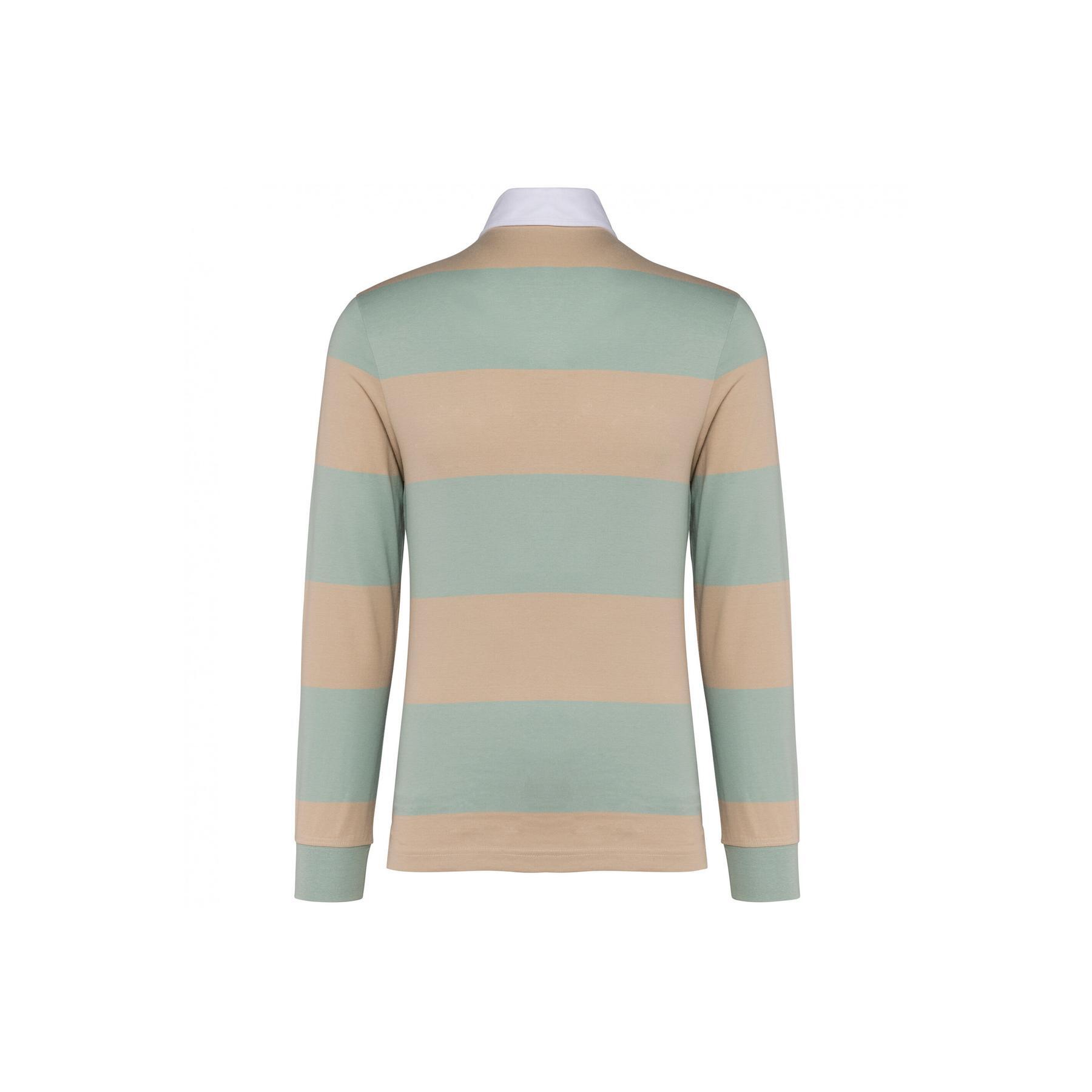 Gestreept poloshirt, lange mouwen Kariban 2/3