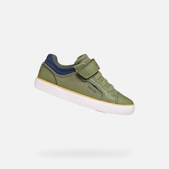 Baskets Garçon J GISLI BOY Vert Clair/Bleu Marine