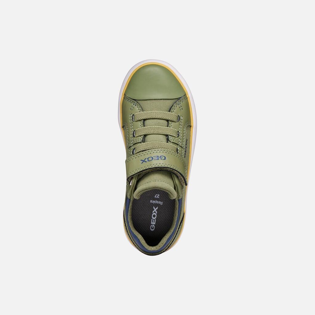 Baskets Garçon J GISLI BOY Vert Clair/Bleu Marine 7/7