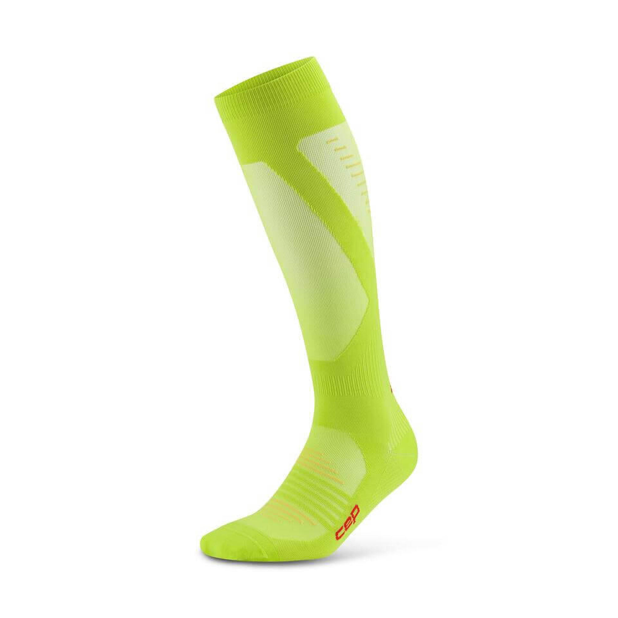 Șosete compresie înalte CEP Pro Run Ultralight - lime | alergare