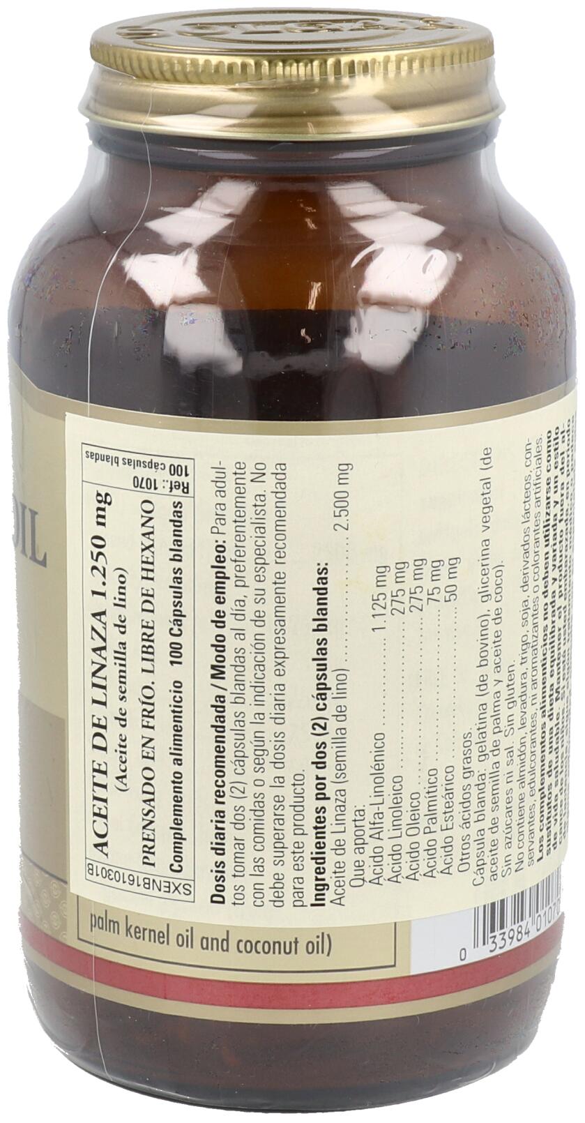 Aceite de Linaza 1.250 mg 100 Perlas 2/3