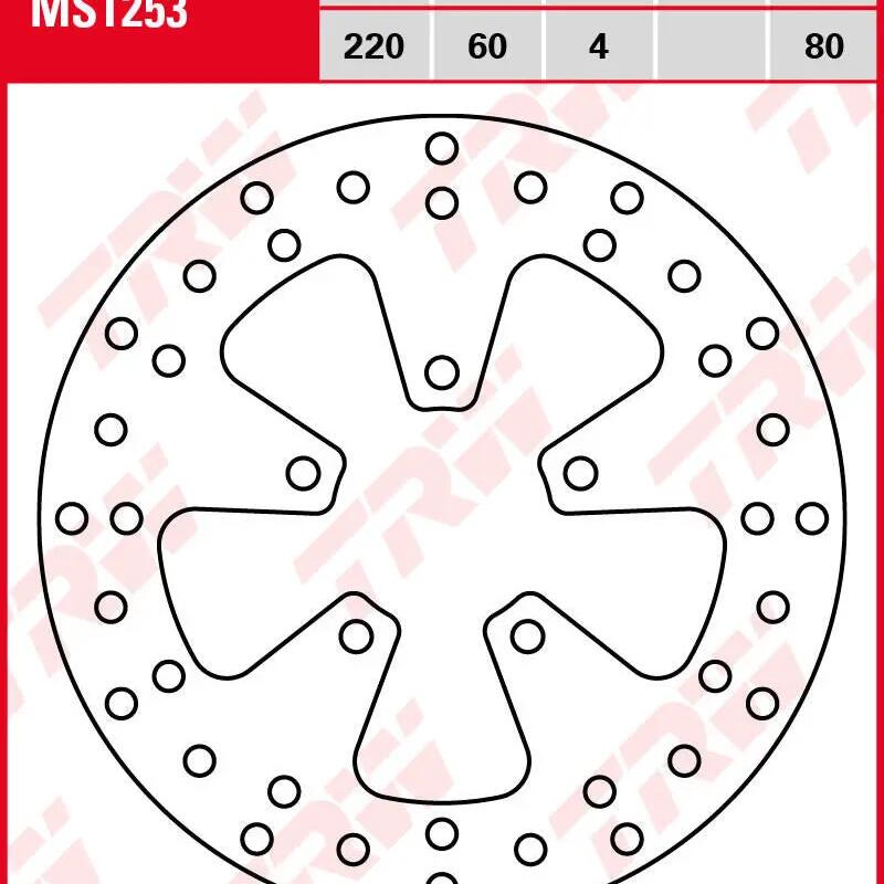 TRW Brake Disc MST253 – Rigid Rotor, High-Strength Alloy Steel.