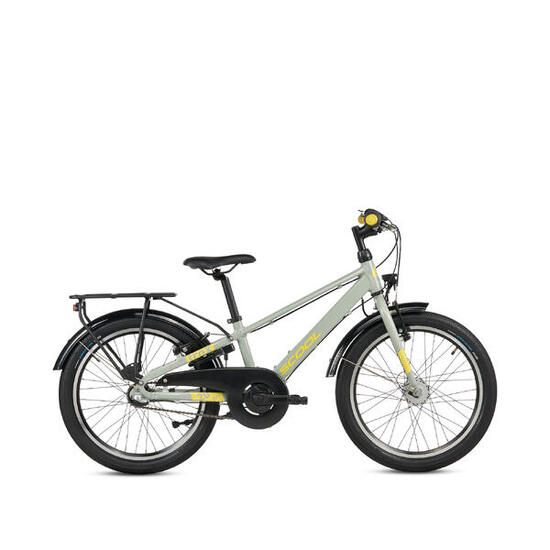 troX pro, 24 Zoll Kinderfahrrad, 3-Gang, Grau/Gelb, 130–145 cm