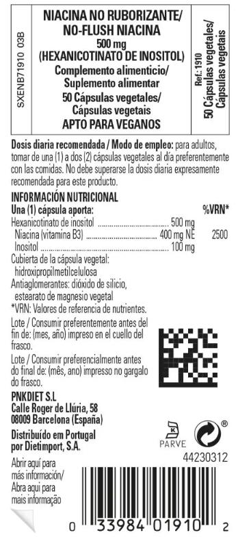 Niacina no Ruborizante 500 mg 50 Cápsulas 2/3