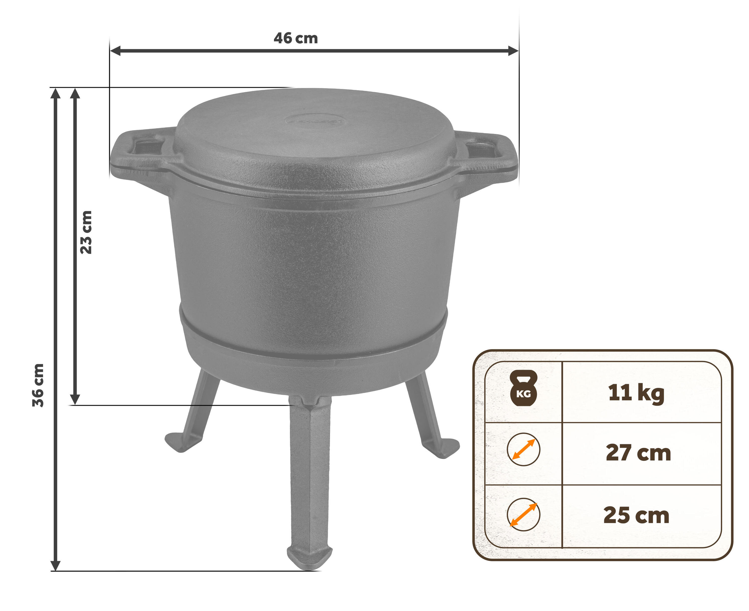 Kociołek żeliwny demontowany 8L Berdsen BD-480 garnek + patelnia grill +przepisy 7/7