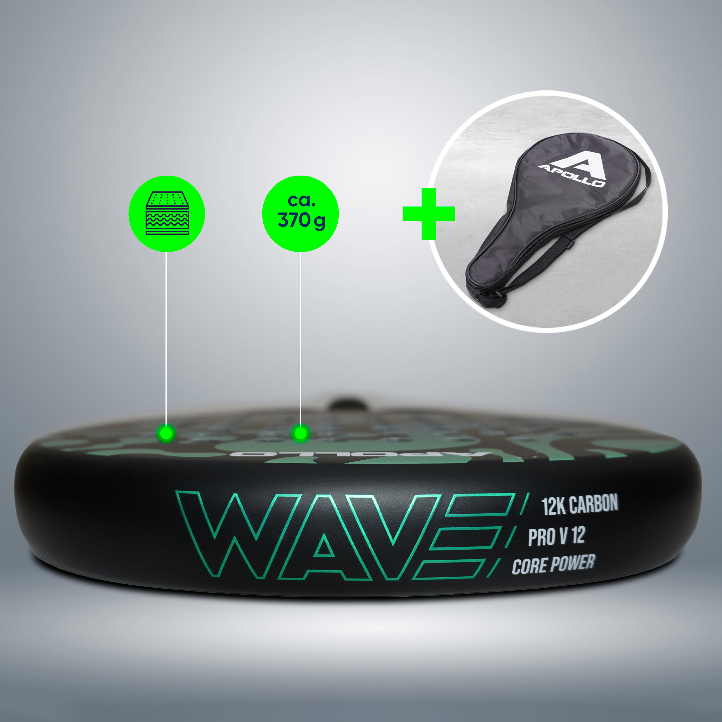 Apollo 12K Wave Pala de Pádel – Máxima Potencia y Dinámica 5/6