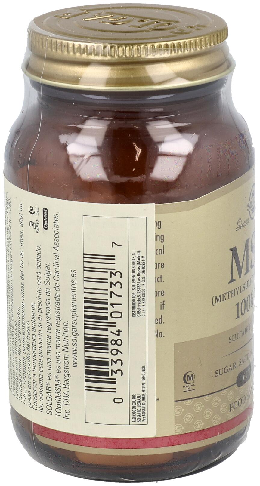 Msm Metilsulfonilmetano 1000 mg 60 Cápsulas 3/3