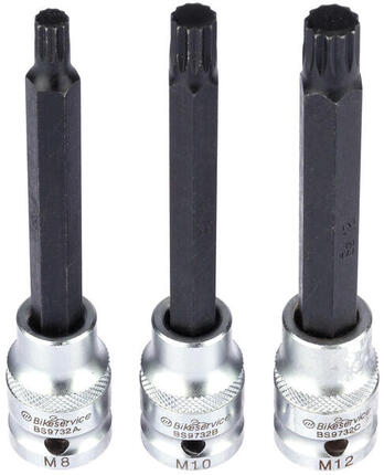 Bikeservice 3-teiliges Spline-Bit-Set 1/2".