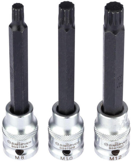 Bikeservice 3-teiliges Spline-Bit-Set 1/2".