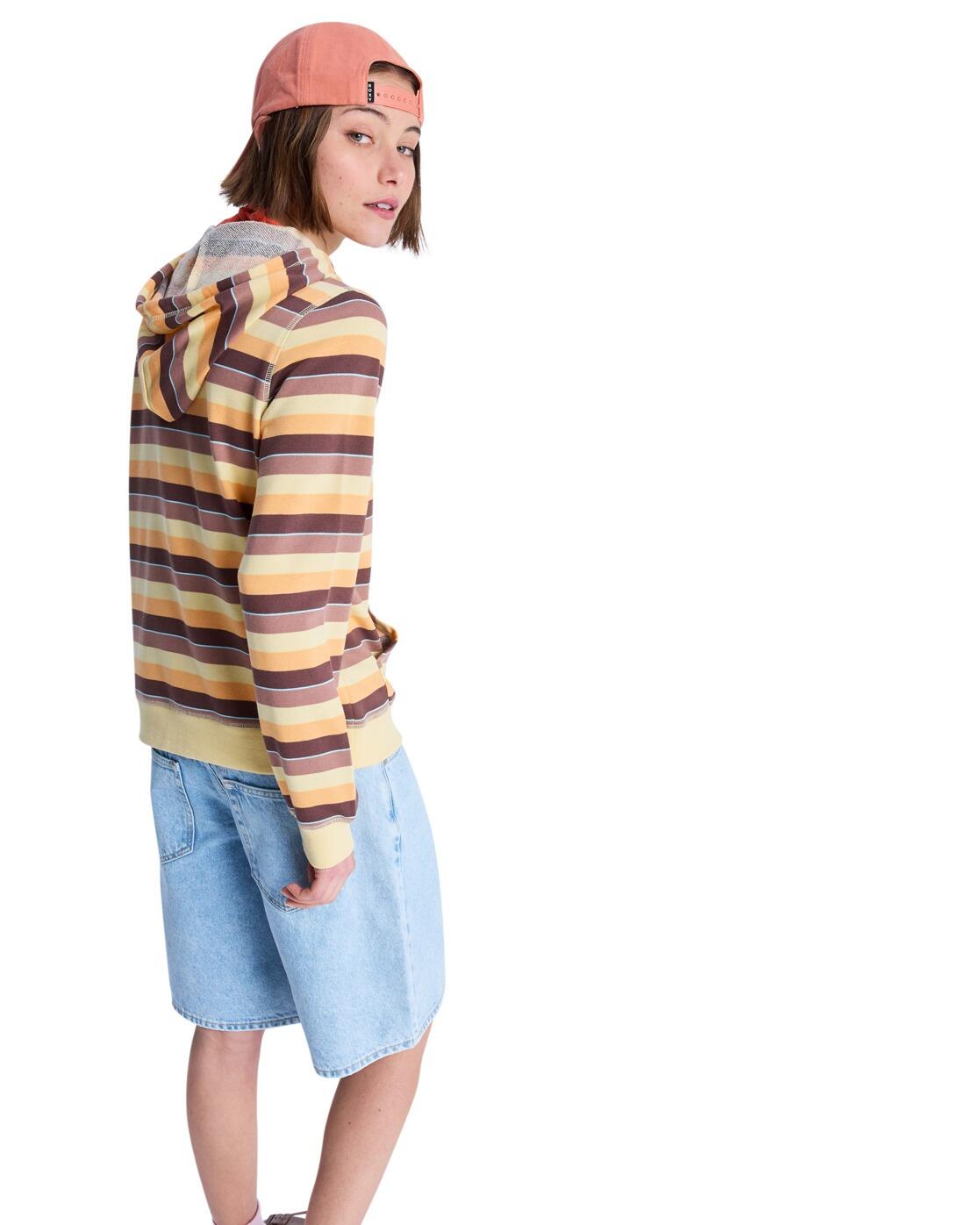 Sudadera con capucha y cremallera PERFECT STRIPE Marrón Mujer 2/4