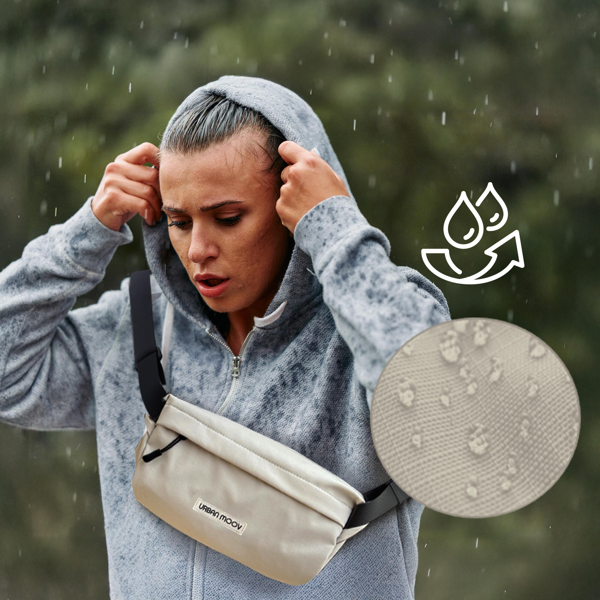 T'nB Sac banane bandoulière résistant à l'eau - Blanc 4/7