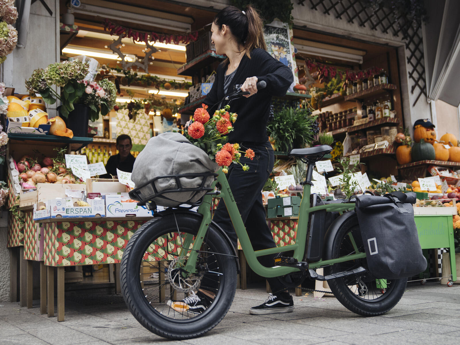 Villette Citadin MM elektrische transportfiets city alu groen 3/4