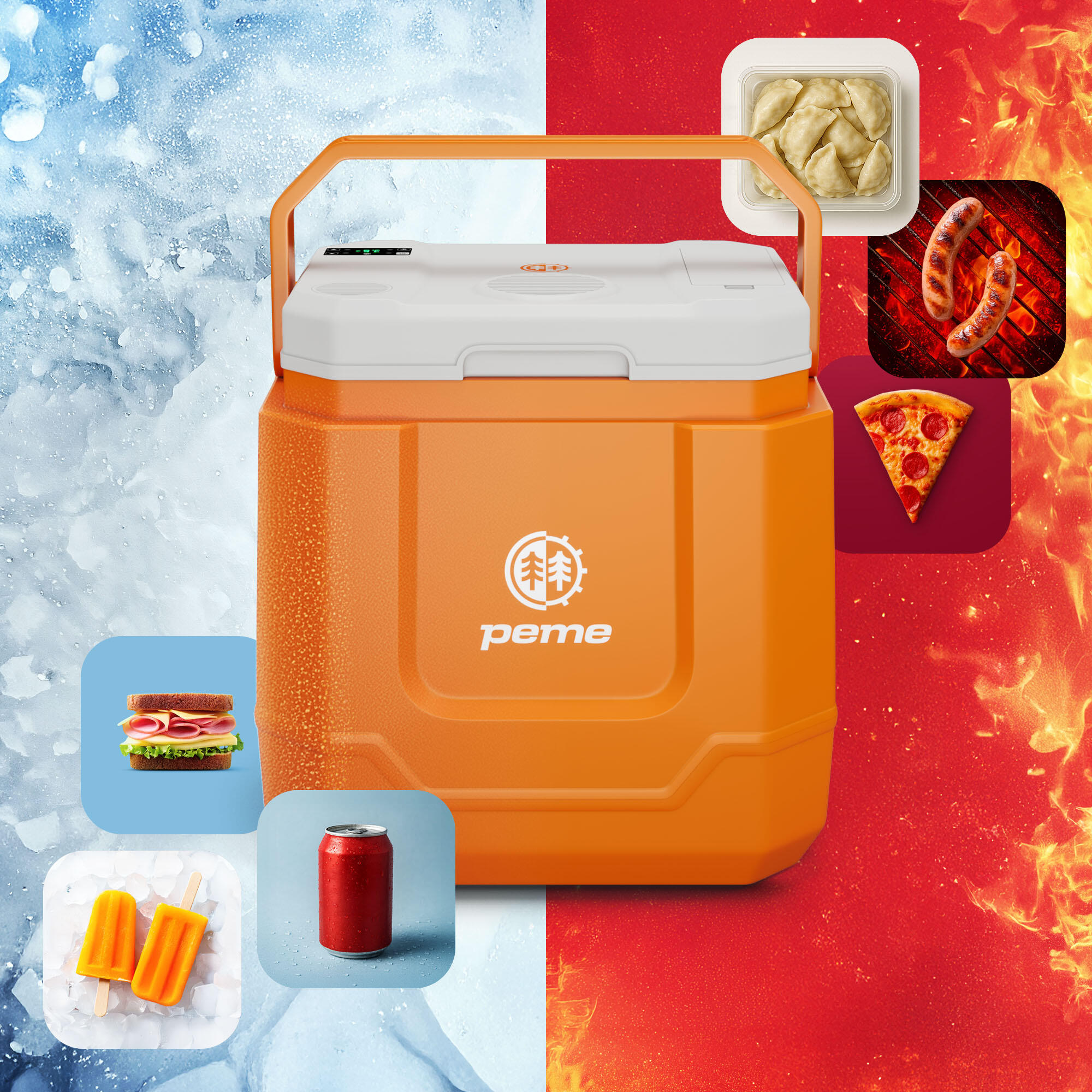 Frigo Portatile Peme Ice-on Trip 33 L per campeggio con altoparlante bluetooth 5/7