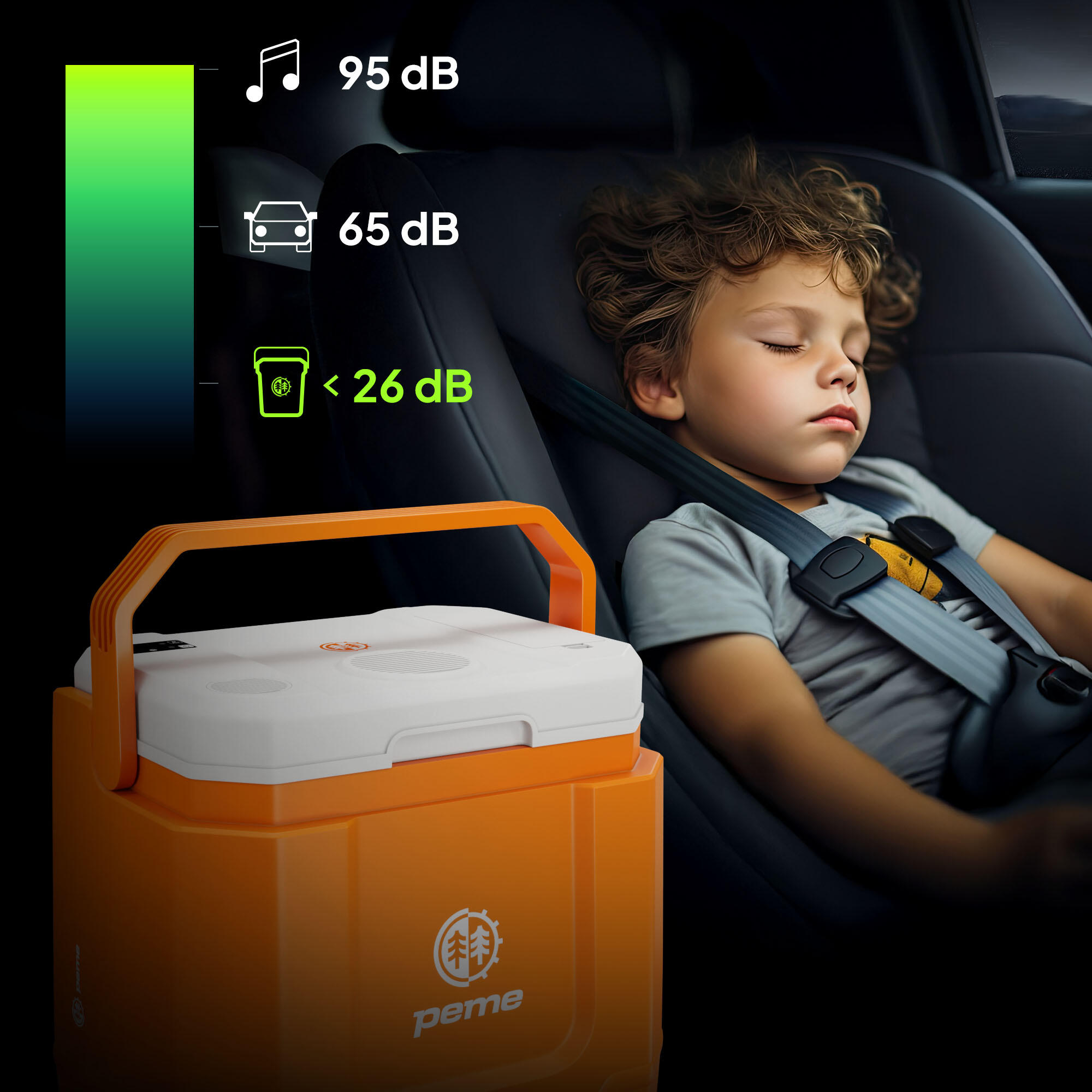 Frigo Portatile Peme Ice-on Trip 33 L per campeggio con altoparlante bluetooth 7/7