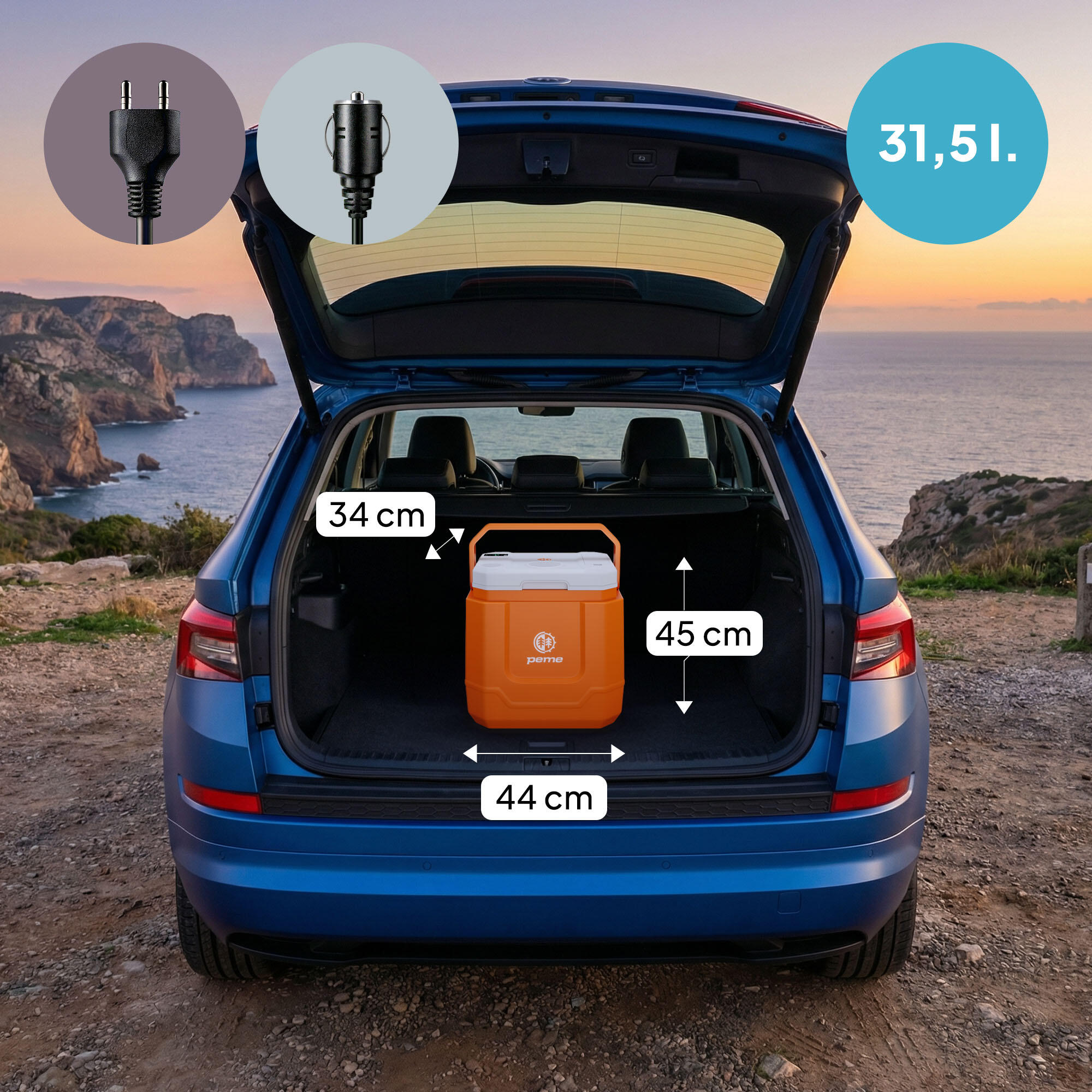 Frigo Portatile Peme Ice-on Trip 33 L per campeggio con altoparlante bluetooth 6/7