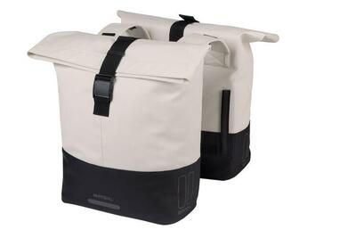 Basil cove dubbele fietstas 28–32 l crème/zwart