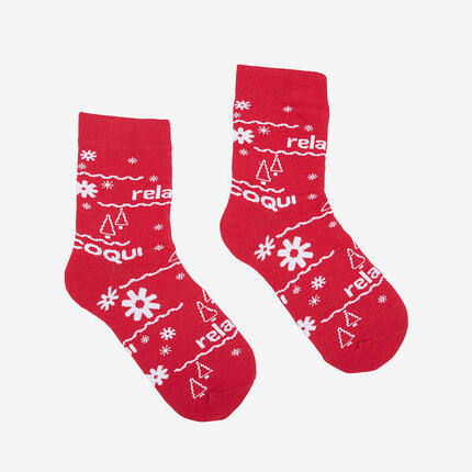 Coqui Merry Christmas Socken, 80% Baumwolle, rot