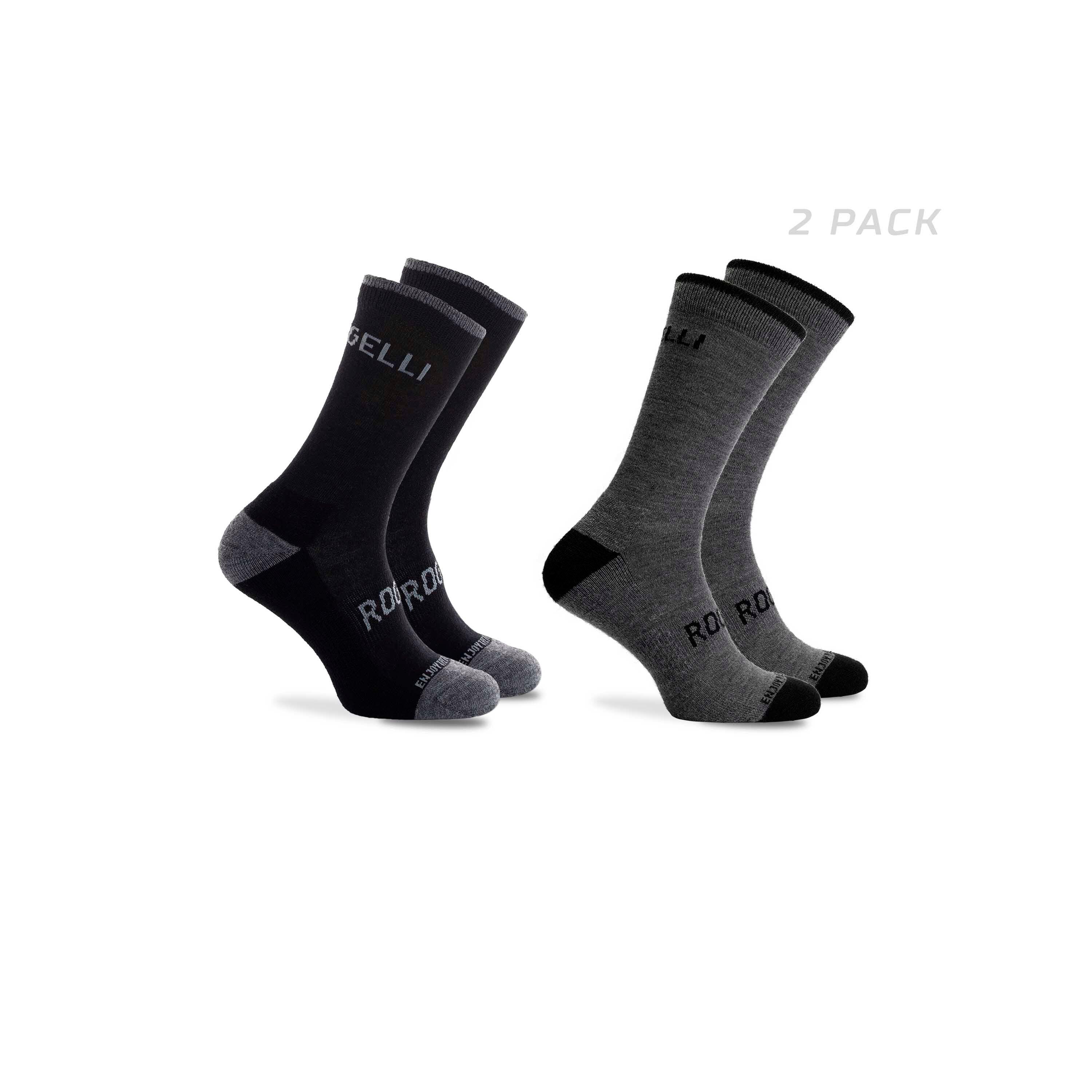 ROGELLI Funkční zimní ponožky MERINO se 40% vlny – 2 páry, bezešvá špička