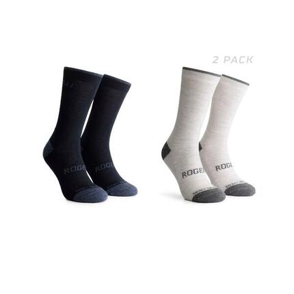 Radsport Winter Lange Fahrradsocken 2er-Pack Merinowolle