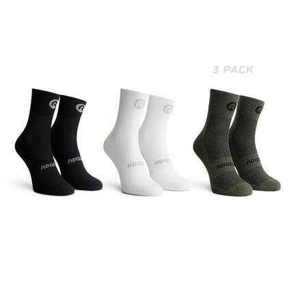 Radsport Fahrradsocken Herren und Damen 3er-Pack - Nahtlos - Schwarz - Core