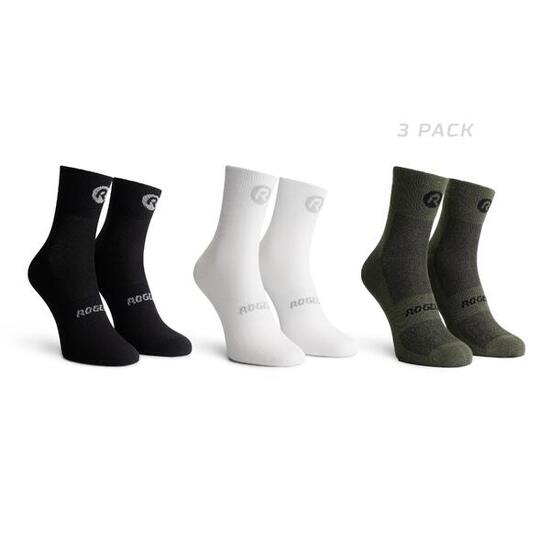 Radsport Fahrradsocken Herren und Damen 3er-Pack - Nahtlos - Schwarz - Core