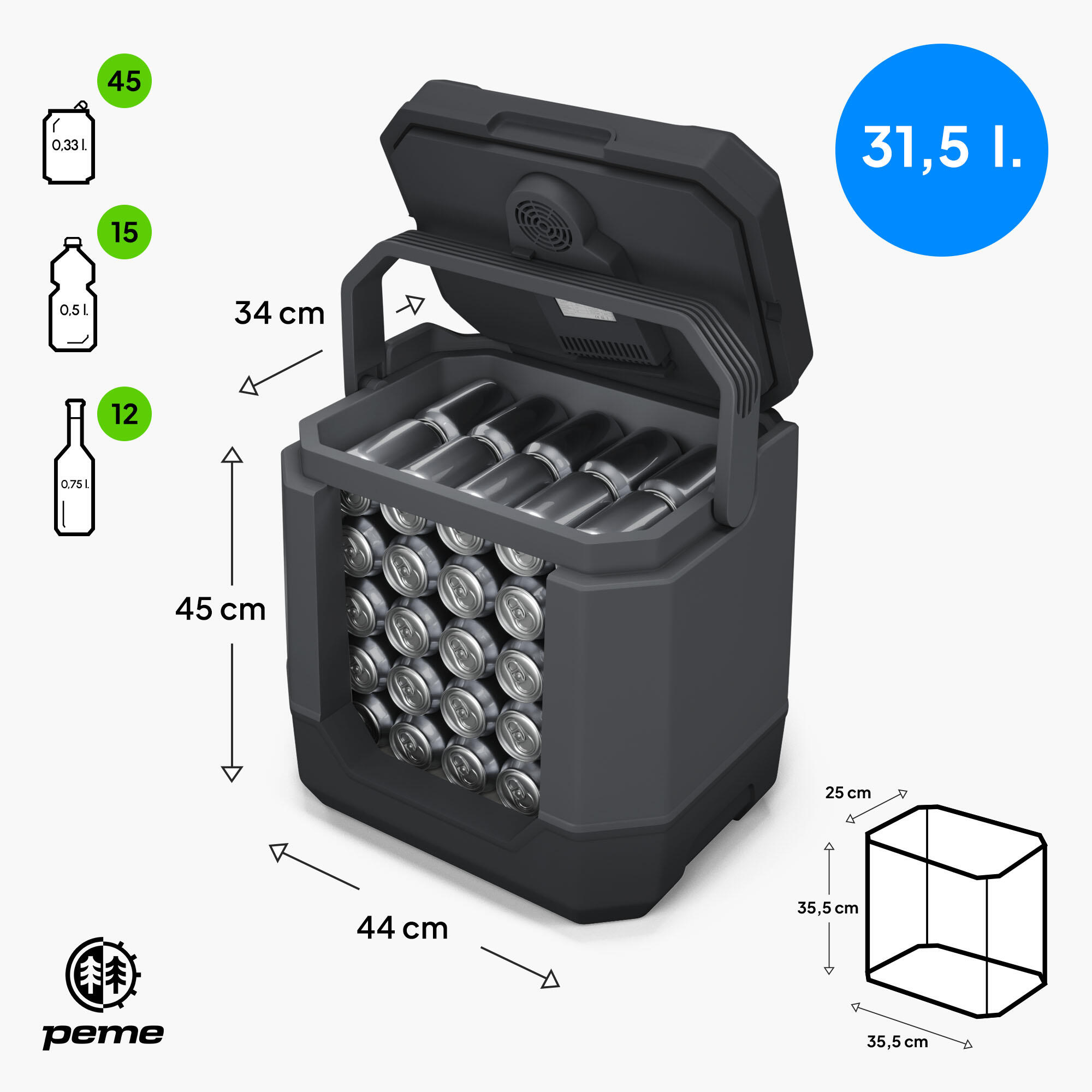 Glaciere électrique de camping Peme Ice-on Trip 33 L avec Bluetooth enceinte 2/7