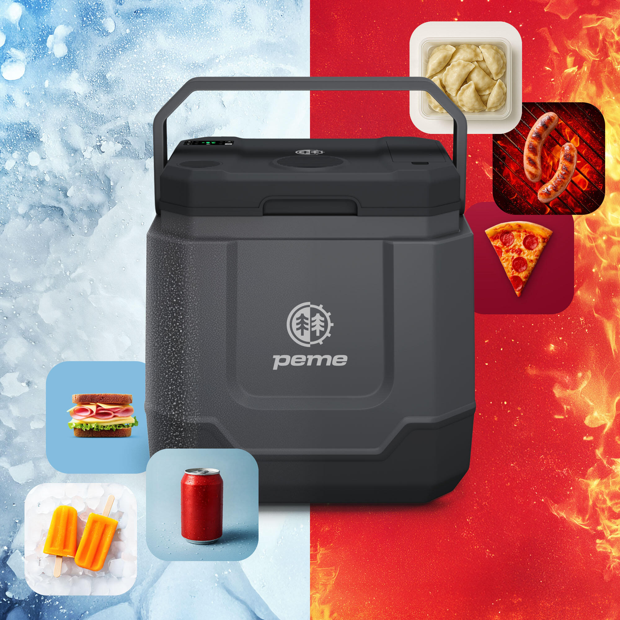 Glaciere électrique de camping Peme Ice-on Trip 33 L avec Bluetooth enceinte 5/7