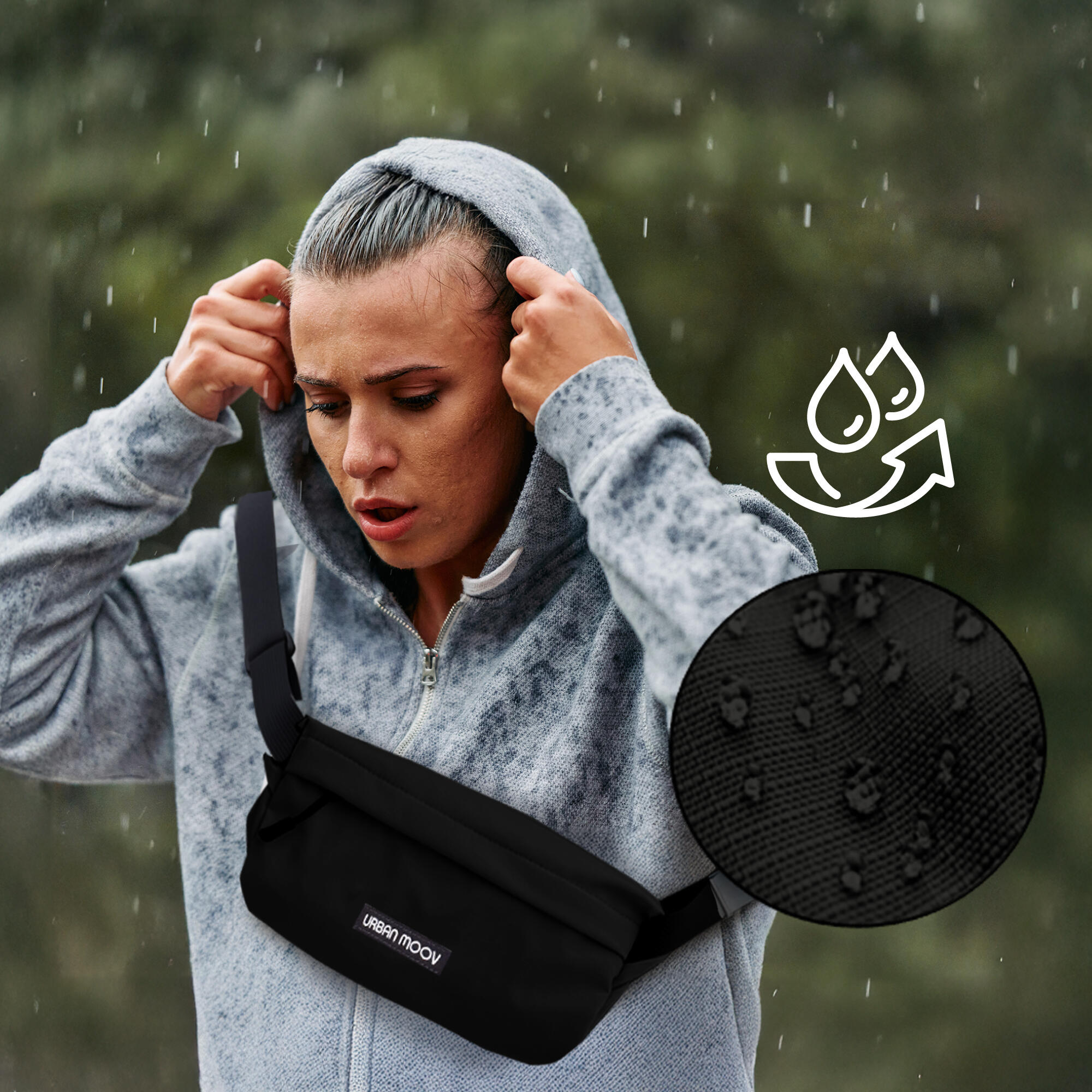 T'nB Sac banane bandoulière résistant à l'eau - Noir 5/6