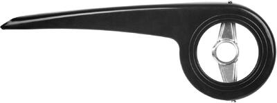 Paracatena in plastica per corone 36–38 denti 180×510 mm con staffa in acciaio.