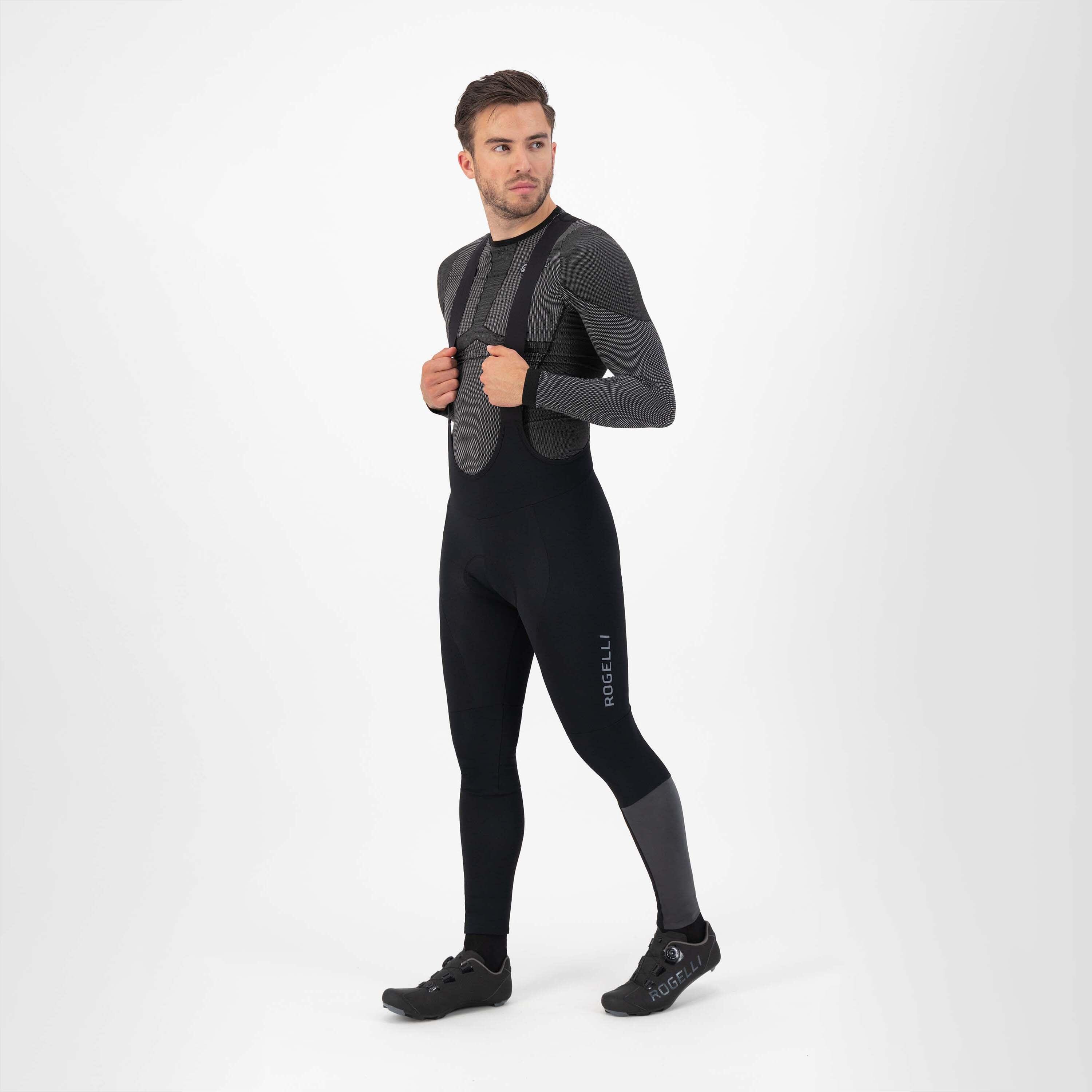 ROGELLI Středně hřejivé cyklokalhoty ESSENTIAL HI VIS s gelovou výstelkou