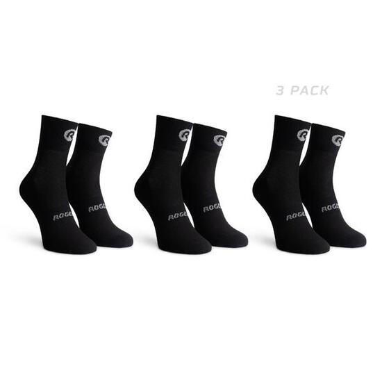 Radsport Fahrradsocken Herren und Damen 3er-Pack - Nahtlos - Schwarz - Core