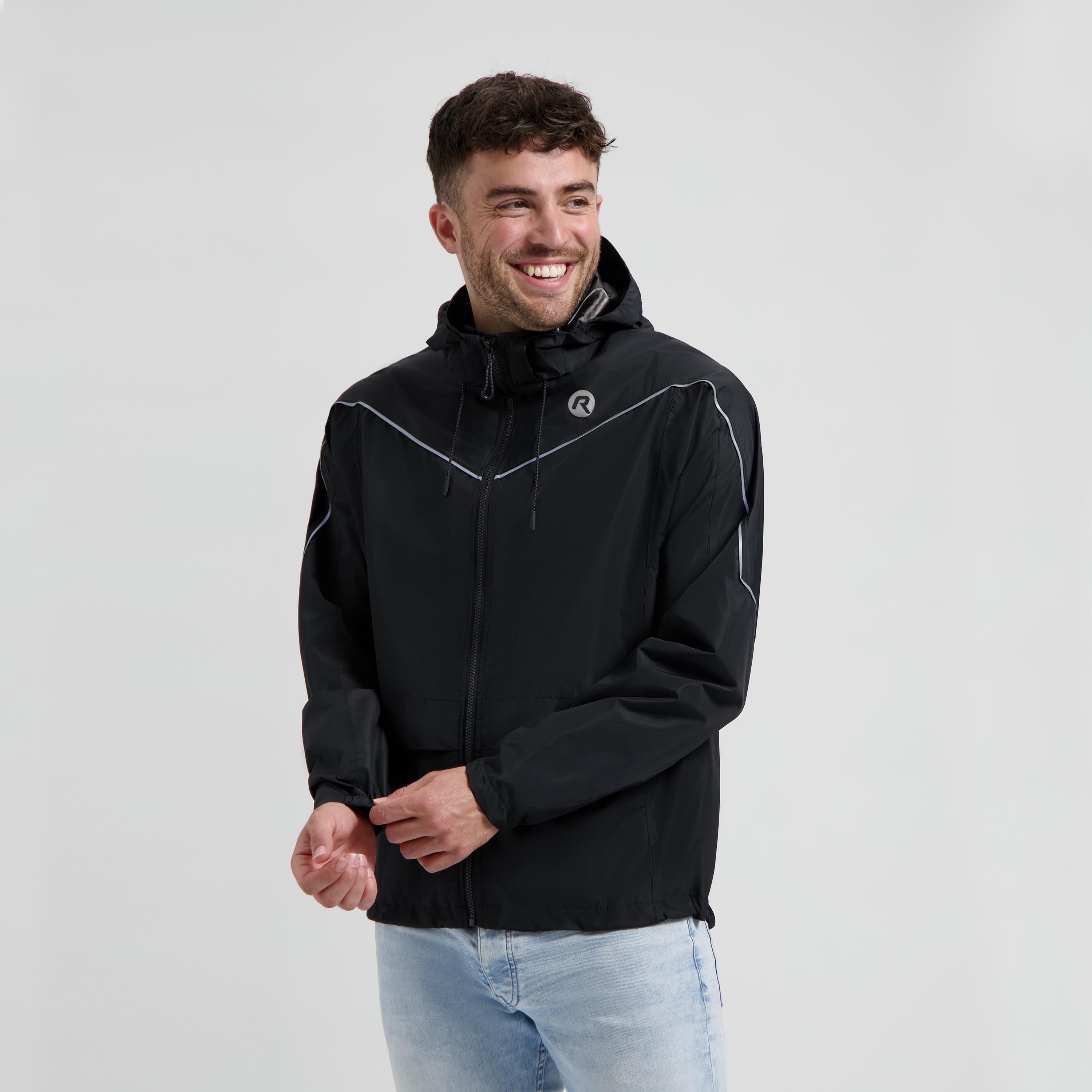 Regenpak Dames & Heren L – Waterdicht Ademend Reflecterend – Zwart