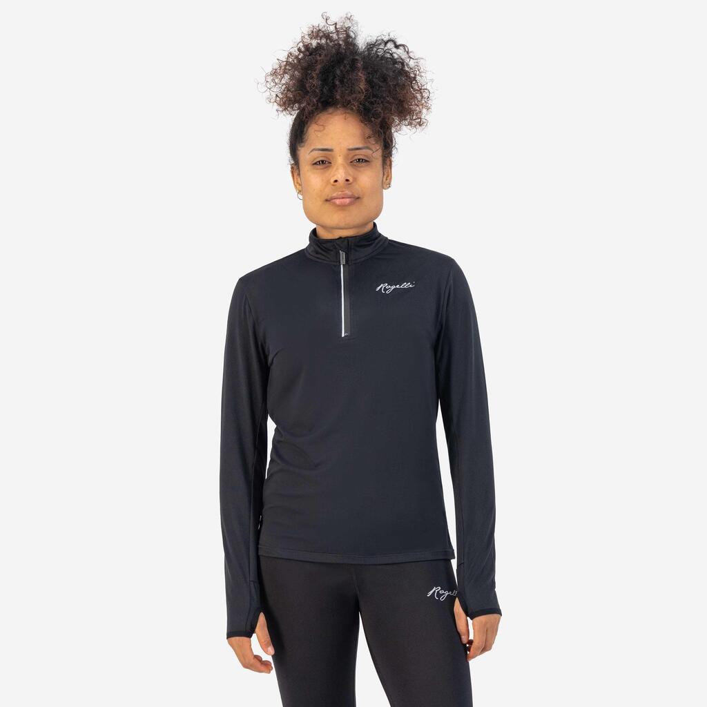 Women's Long Sleeve Half Zip Running Shirt Core Black