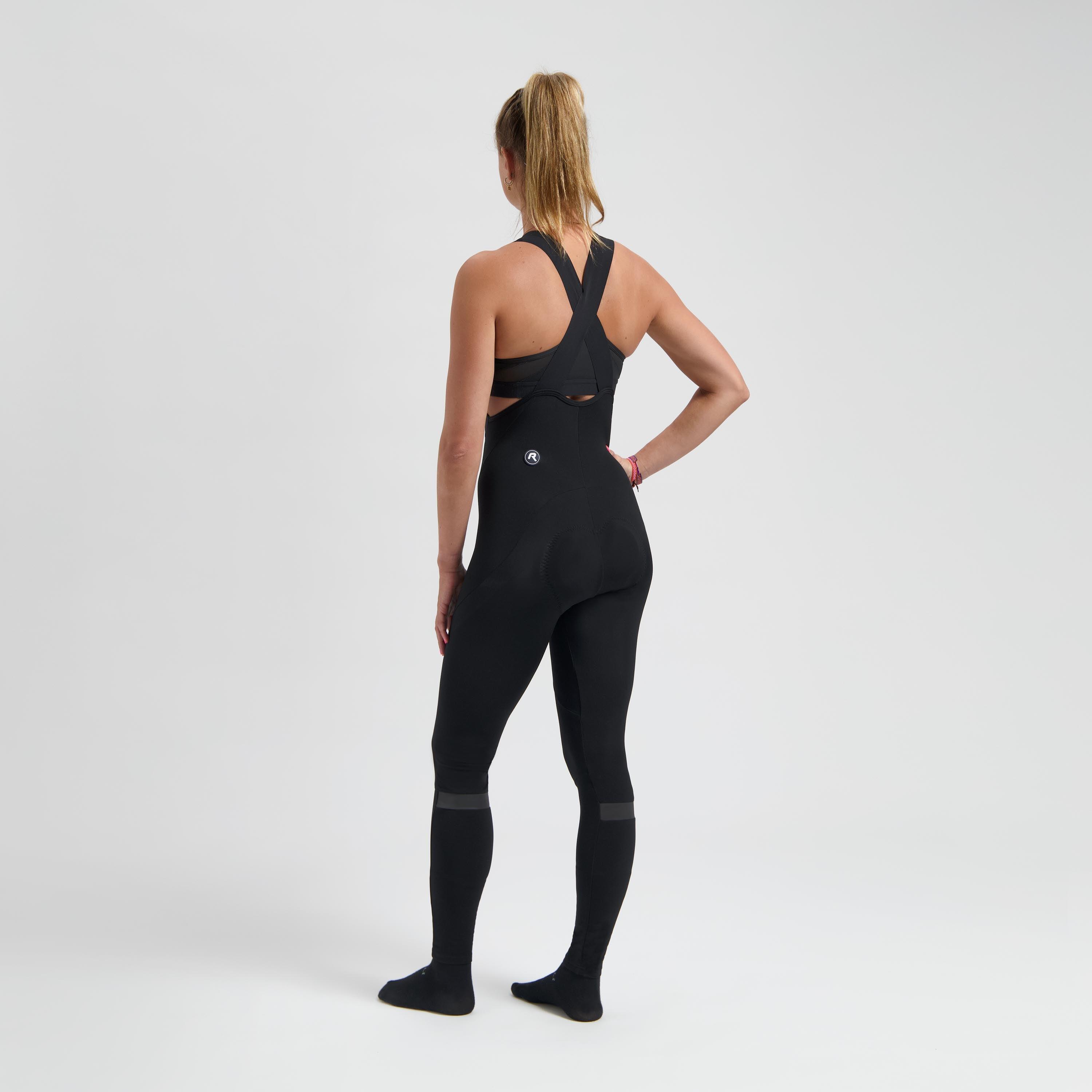 Lange Fietsbroek met Bretels Dames Mono 4/7
